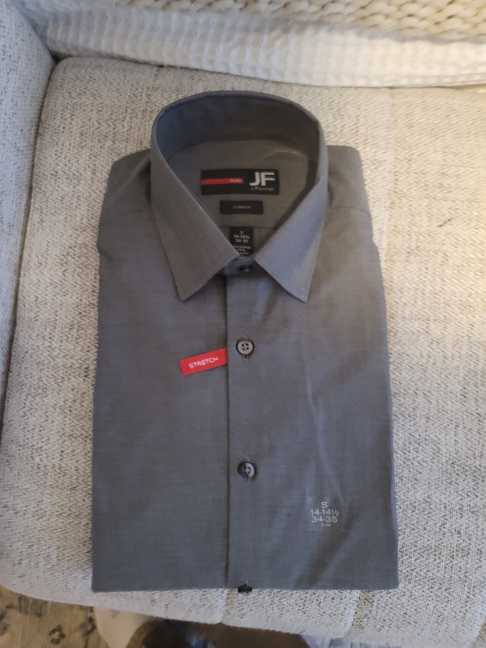 NWT jf j.ferrar Small Men's Gray Dress Shirt
